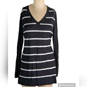 Apt 9 Black White Striped Tunic , XL, EUC